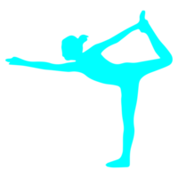 blu colore yoga posa silhouette design png