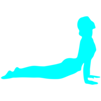 Blue Color Yoga Pose Silhouette Design png