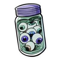 halloween scary eyeballs collection in bottle png