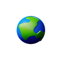 3d desenho animado planeta terra ícone png