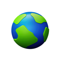 3D Cartoon planet Earth icon png