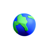 3d desenho animado planeta terra ícone png