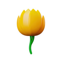 3d yellow flower png