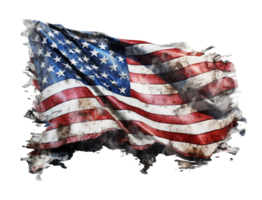 Flagge von das vereinigt Zustände von Amerika mit Grunge Textur . ai generiert png