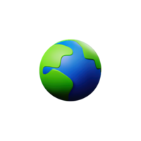 3d tecknad serie planet jord ikon png