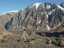 Automatic weather station in the mountains. photo