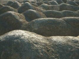 Martian landscape of the Bornitsky quarry, Leningrad region. Russia photo