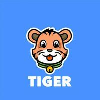 lindo tigre de dibujos animados vector