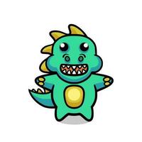 Cute dinosaur mascot vector