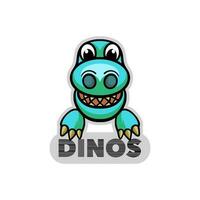 dino dibujos animados logo vector