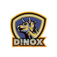 dinosaurio mascota logo juego de azar vector