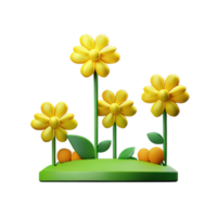 3d geel bloem png