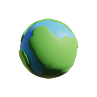 3d tecknad serie planet jord ikon png