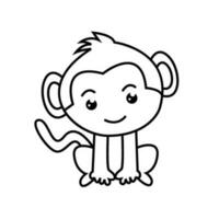 Illustration vector of monkey, good for child coloring page or coloring book