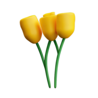 3d amarillo flor png