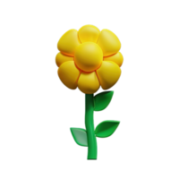 3d amarelo flor png