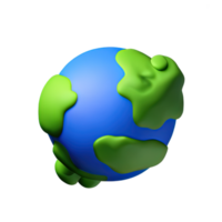 3d dibujos animados planeta tierra icono png