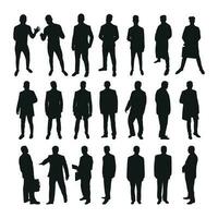 Vector male silhouettes of men, male, guy, boy. Business men, entrepreneur, executive, workers, friends, students, demonstrators, workers, professor, audience