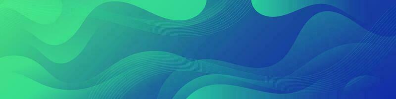 Abstract Gradient green blue liquid Wave Background vector