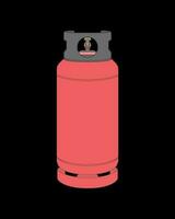 Industrial gas cylinders vector. Vector of industrial gas cylinders icon design isolated on black background.