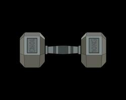 Heavy sport dumbbell for gymnastics, vector Heavy sport dumbbell isolated with black background.