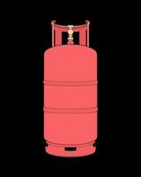 Industrial gas cylinders vector. Vector of industrial gas cylinders icon design isolated on black background.