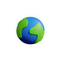 3D Cartoon planet Earth icon png