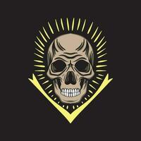 Skull art Illustration hand drawn style premium vector for tattoo, sticker, logo etc