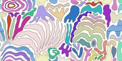 Floral seamless pattern abstract colourful doodle design free hand draw background banner and for textile fabric surfaces pattern card cover. Modern trendy design. vector