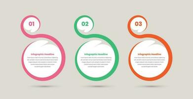 Minimal infographic presentation layout with abstract spiral shape vector