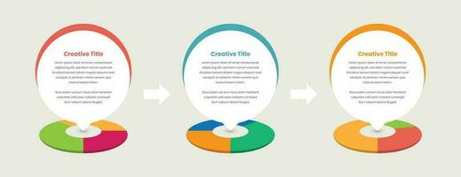 Data presentation business infographic template with perspective pie chart vector
