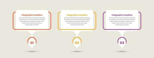 Simple feature overview steps infographic presentation template vector