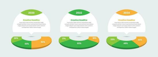 Modern data visualization infographic presentation template with pie chart vector