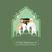 Hajj Mabrour Season and Eid al adha Islamic Artwork Template Design vector