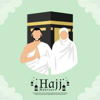 Hajj Mabrour Season and Eid al adha Islamic Artwork Template Design vector