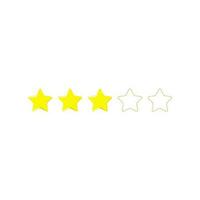 3 Stars out of 5 Stars 3D Cartoon Star Shining vector