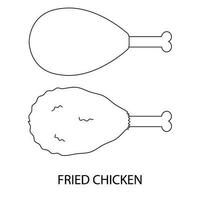 frito pollo y frito crujiente pollo conjunto web íconos rápido comida en línea estilo. rápido comida vector ilustración.