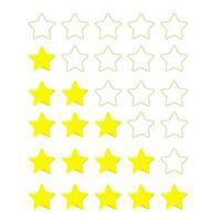 Cute 3D Super Star Cartoon Golden Yellow Color Complete Rating System vector