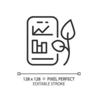 inteligente suelo supervisión lineal icono. iot establecido agricultura. humedad sensor. precisión agricultura. automático irrigación. Delgado línea ilustración. contorno símbolo. vector contorno dibujo. editable carrera