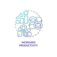 Increased productivity blue gradient concept icon. Employee efficiency. Economic growth. Professional development. Training program abstract idea thin line illustration. Isolated outline drawing vector