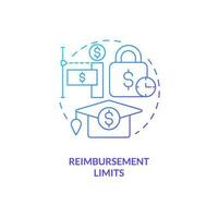 Reimbursement limits blue gradient concept icon. Financial assistance. Collage payment. Tuition reimbursement. Loan repayment abstract idea thin line illustration. Isolated outline drawing vector