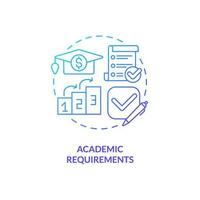 Academic requirements blue gradient concept icon. Employee training. Higher education. Education assistance. Graduation degree abstract idea thin line illustration. Isolated outline drawing vector