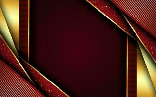 luxury background diagonal overlapped layer maroon with elegant golden vector