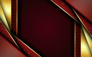 luxury background diagonal overlapped layer maroon with elegant golden vector