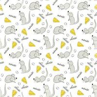 cute mouse pattern vector