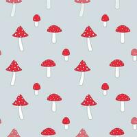 Mushroom seamless pattern vector