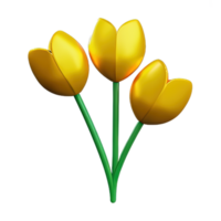 3d yellow flower png