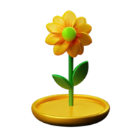 3d geel bloem png