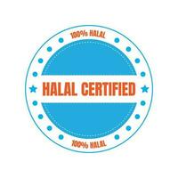 Halal certified badge, halal food certified ribbon badge, halal product certification stamp vector