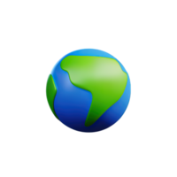 3D Cartoon planet Earth icon png